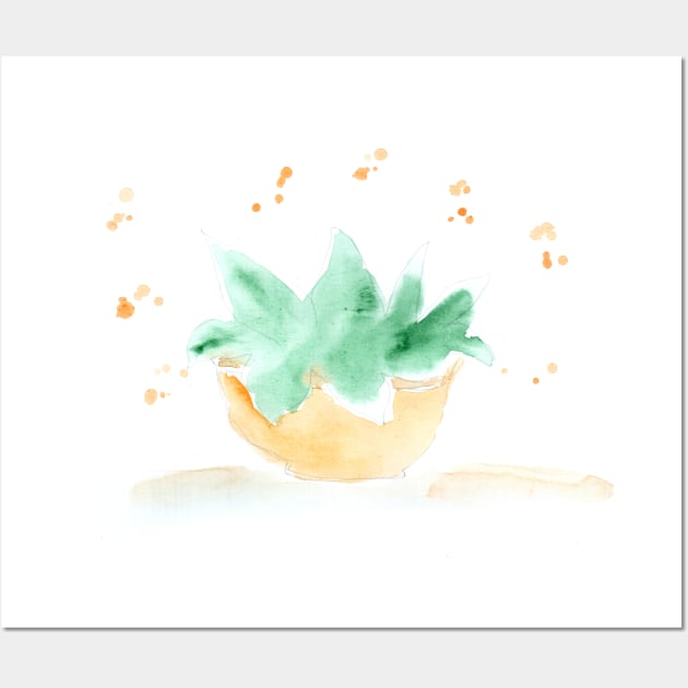 plant, vegetable, indoor flower, home, comfort, spring, summer, watercolor, illustration, painting, art, good mood, Wall Art by grafinya